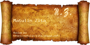Matulin Zita névjegykártya