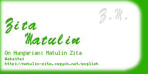 zita matulin business card
